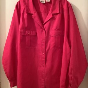 Woman’s plus size 24W long sleeve blouse top collar button down tailored shirt